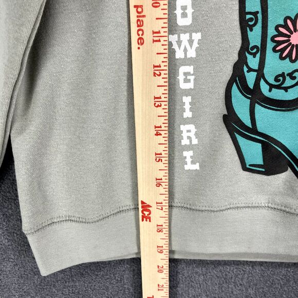 Relaxx Sweatshirt Womens Small Cowgirl Graphic oversized Crop Top Sweater - Picture 8 of 15